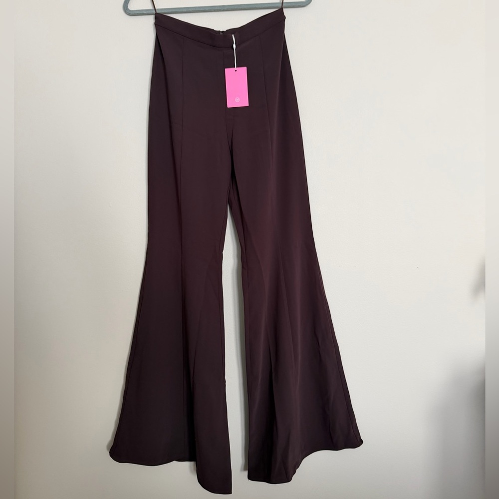 NWT Amanda Uprichard wideleg flare pant Java brown